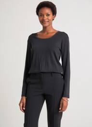 Tricou mâneci lungi mâneci lungi negru C'EST BEAU LA VIE femeie