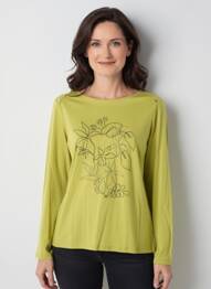 Tricou mâneci lungi mâneci lungi verde JULIE GUERLANDE femeie