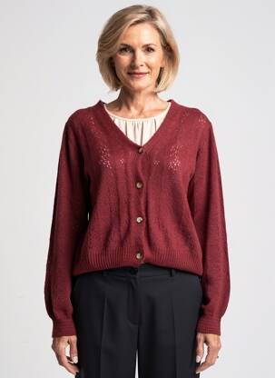 Vestă cu mâneci lungi strânsă pe partea de jos roșu JULIE GUERLANDE femeie