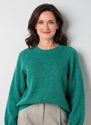Pulover elasticitate mâneci lungi verde JULIE GUERLANDE femeie
