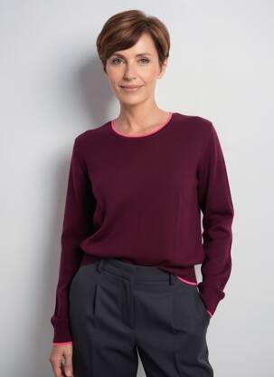 Pulover croială cambrată mâneci lungi violet JULIE GUERLANDE femeie