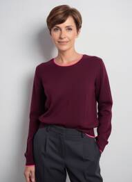 Pulover croială cambrată mâneci lungi violet JULIE GUERLANDE femeie