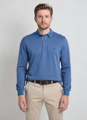 Polo mâneci lungi mâneci lungi albastru CAMBRIDGE bărbat