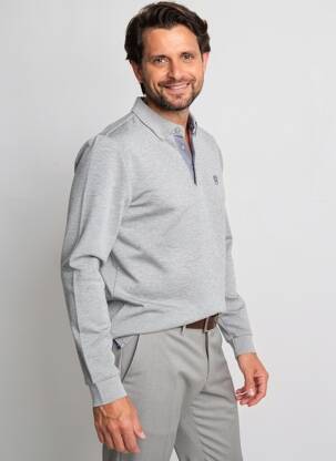 Polo mâneci lungi mâneci lungi gri CAMBRIDGE bărbat