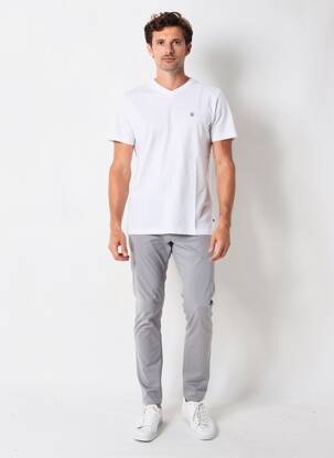 Tricou croială cambrată mâneci scurte alb CAMBRIDGE bărbat