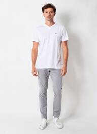 Tricou croială cambrată mâneci scurte alb CAMBRIDGE bărbat