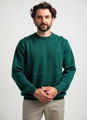 Pulover guler rotund mâneci lungi verde CAMBRIDGE bărbat