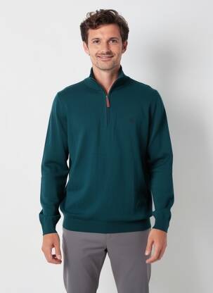 Pulover mâneci lungi mâneci lungi verde închis CAMBRIDGE bărbat