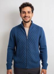 Vestă cu mâneci lungi mâneci lungi albastru CAMBRIDGE bărbat