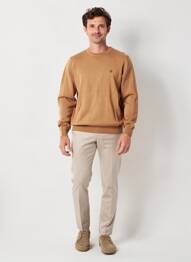 Pulover elasticitate mâneci lungi maro CAMBRIDGE bărbat