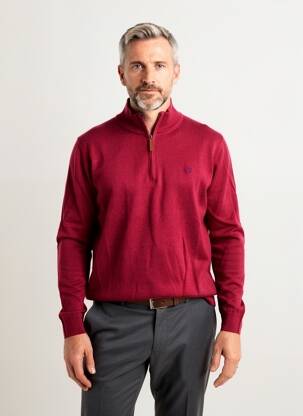 Pulover elasticitate mâneci lungi roșu CAMBRIDGE bărbat