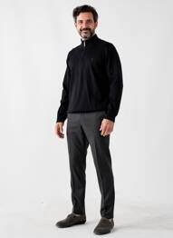Pulover elasticitate mâneci lungi negru CAMBRIDGE bărbat