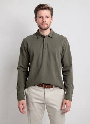 Polo mâneci lungi mâneci lungi verde CAMBRIDGE bărbat