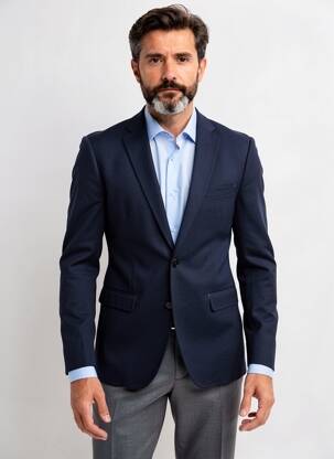Sacou croială cambrată albastru CAMBRIDGE bărbat