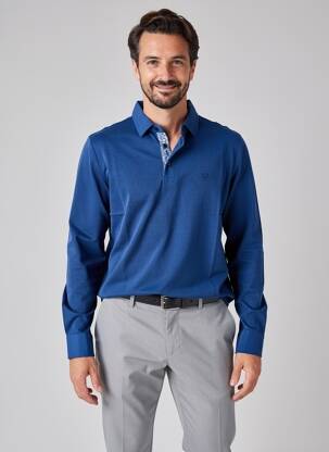 Polo mâneci lungi mâneci lungi albastru CAMBRIDGE bărbat
