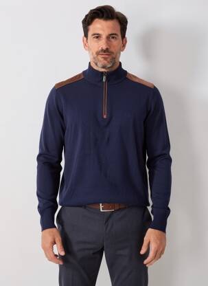 Pulover elasticitate mâneci lungi albastru CAMBRIDGE bărbat