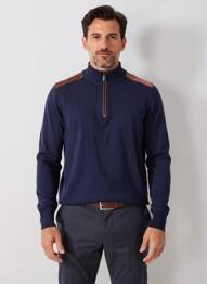 Pulover elasticitate mâneci lungi albastru CAMBRIDGE bărbat