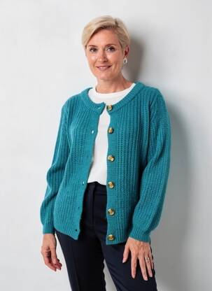 Vestă cu mâneci lungi strânsă pe partea de jos verde JULIE GUERLANDE femeie