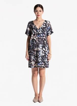 Rochie scurtă mâneci scurte mâneci scurte negru MOLLY BRACKEN femeie