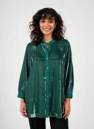 Cămașă croială dreaptă mâneci lungi verde WHITE STUFF femeie