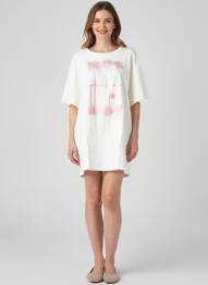 Rochie scurtă mâneci scurte mâneci scurte alb LILI SIDONIO femeie