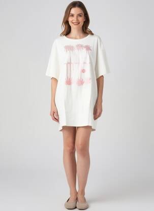 Rochie scurtă mâneci scurte mâneci scurte alb LILI SIDONIO femeie