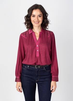 Top guler în v mâneci lungi violet WHITE STUFF femeie