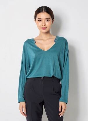 Tricou mâneci lungi mâneci lungi albastru FREEMAN T.PORTER femeie