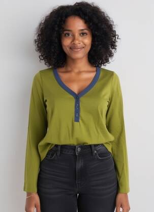 Tricou mâneci lungi mâneci lungi verde WHITE STUFF femeie