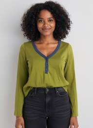 Tricou mâneci lungi mâneci lungi verde WHITE STUFF femeie