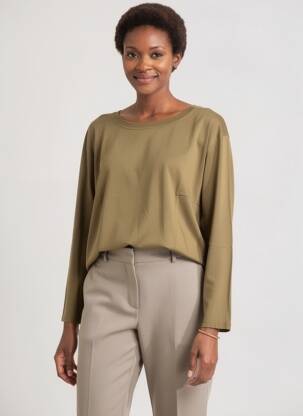 Tricou mâneci lungi mâneci lungi verde MÊME ROAD femeie