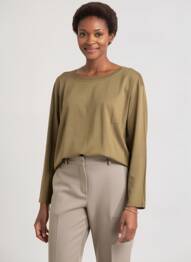 Tricou mâneci lungi mâneci lungi verde MÊME ROAD femeie