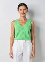 Top croială cambrată fără mâneci verde GARCIA femeie