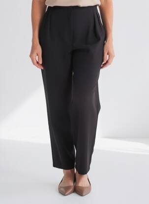 Pantalon drept elasticitate talie joasă negru GARCIA femeie