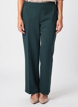 Pantalon drept țesătură crep mărime normală verde GEVANA femeie