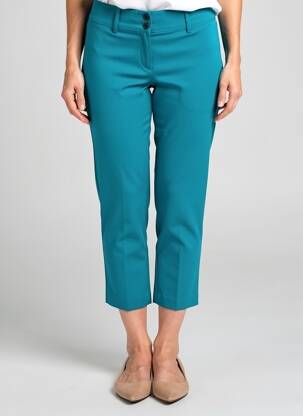 Pantalon 7/8 elasticitate mărime normală albastru QUATRE VINGT JOURS femeie