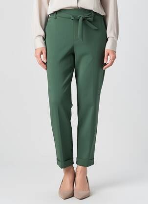 Pantalon slim talie elastică mărime normală verde QUATRE VINGT JOURS femeie