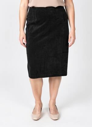Fustă midi talie cu cleme negru QUATRE VINGT JOURS femeie