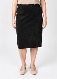 Fustă midi talie cu cleme negru QUATRE VINGT JOURS femeie