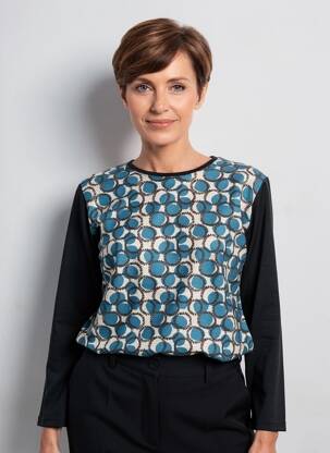 Tricou mâneci lungi mâneci lungi albastru TELMAIL femeie
