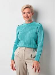 Pulover elasticitate mâneci lungi albastru I.ODENA femeie