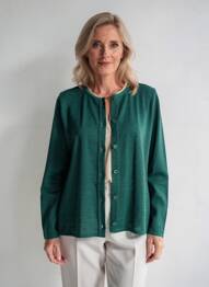 Vestă cu mâneci lungi croială cambrată verde GRIFFON femeie