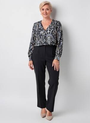 Bluză imprimeu floral mâneci lungi negru JULIE GUERLANDE femeie