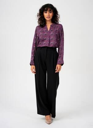 Cămașă țesătură poplin mâneci lungi violet AGATHE & LOUISE femeie
