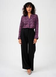 Cămașă țesătură poplin mâneci lungi violet AGATHE & LOUISE femeie