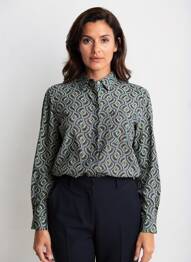 Cămașă țesătură crep mâneci lungi verde IT HIPPIE femeie