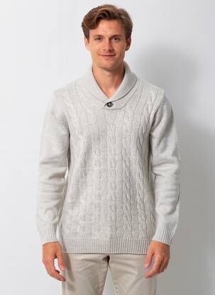 Pulover țesătură melanj mâneci lungi bej CAMBRIDGE bărbat