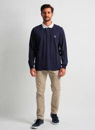 Polo mâneci lungi mâneci lungi albastru CAMBRIDGE bărbat