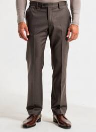 Pantalon drept talie cu cleme mărime normală maro PIERRE D'ARLANC bărbat