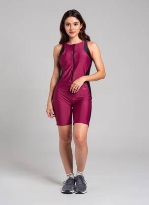 Salopetă scurtă fără mâneci fără mâneci roșu NIKE femeie